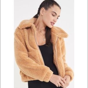 Urban Outfitters Cropped Teddy Jacket